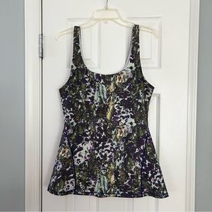 Lululemon Amala purple and green floral print tank top